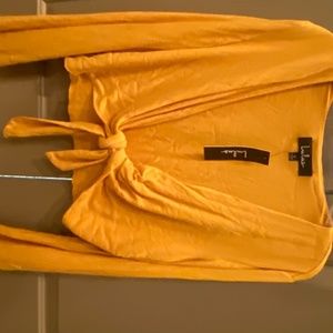 Lulus Yellow Long Sleeve Crop Top
